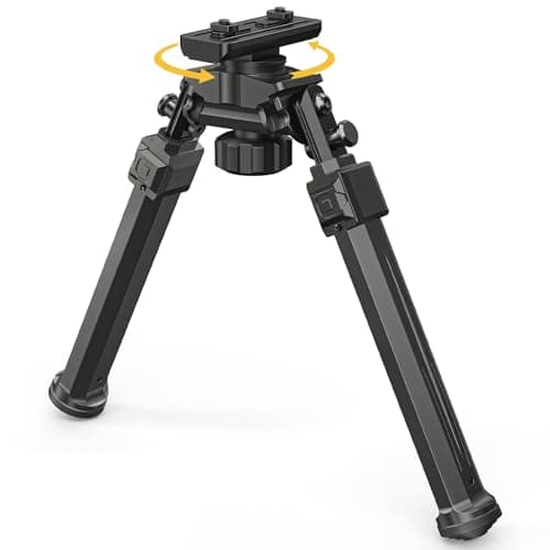 CVLIFE Bipod Compatible with M-Rail Bipods for Rifles Tactical Rifle Bipod Sturdy Portable Height Adjustable Bipod for Hunting Shooting Outdoors (Black, 7.8-10.6") image