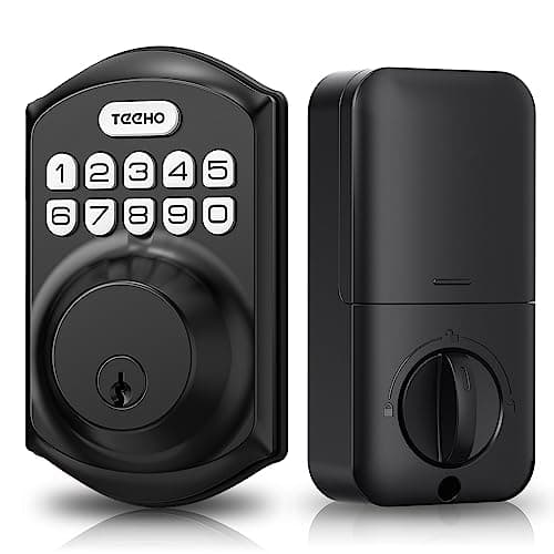 TEEHO TE001 Keyless Entry Door Lock with Keypad - Smart Deadbolt Lock for Front Door with 2 Keys - Auto Lock - Easy Installation - Matte Black image