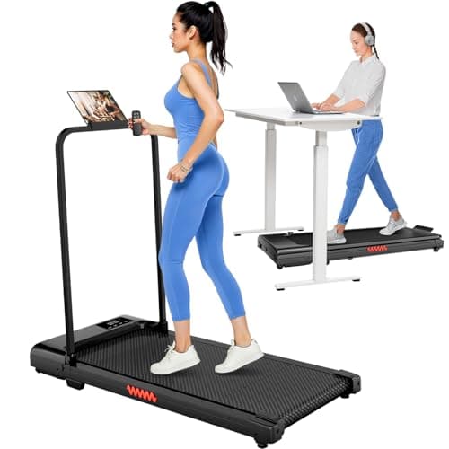 Walking Pad, 3.0HP Walking Pad Treadmill with Handle Bar, 3 in 1 Portable Under Desk Treadmills for Home,Foldable Treadmill for Small Space,Compact Home Treadmills with Remote Control,300LBS Capacity image