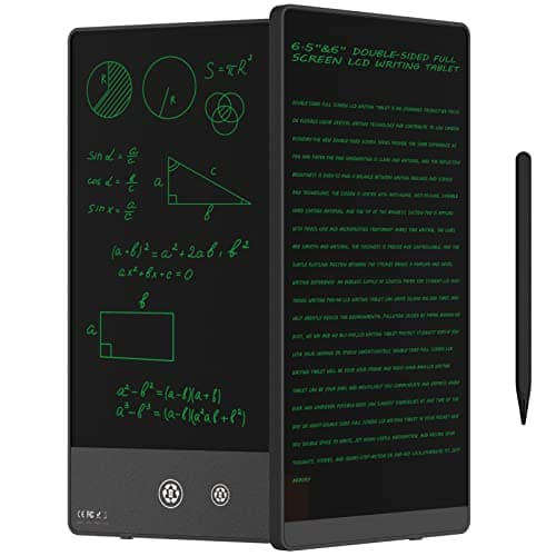 Ksequ LCD Writing Tablet for Adults-6.5″&6″ LCD Writing Tablet, Double-Sided Full Screen Electronic Drawing Pad, Mini Portable Digital Notepad for School, Office, Home, Erasable, Reusable image