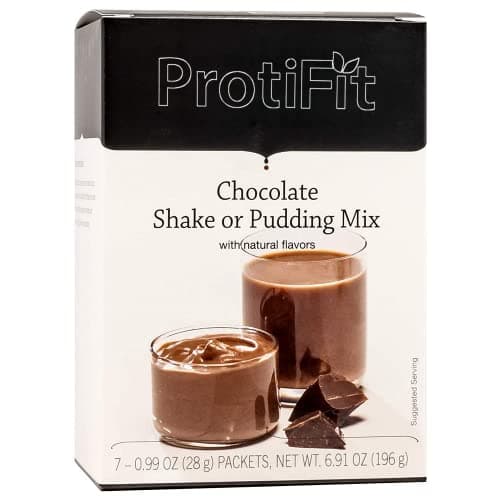 PROTIFIT - High Protein Pudding/Shake Mix, 15g Protein, Low Calorie, Low Fat, Low Carb, Aspartame Free, Ideal Protein Compatible, Meal Replacement, 7 Servings Per Box (Chocolate) image