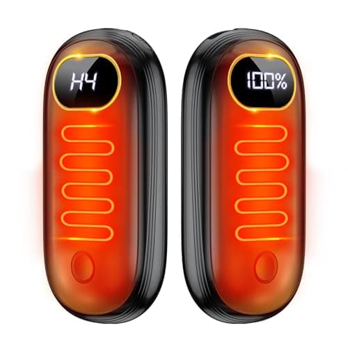 Hand Warmers Rechargeable - 14000mAh Electric Hand Warmers Rechargeable 2 Pack Heat Up to 131℉ with 18Hrs Warmth, Reusable Electronic Portable Pocket Heater for Women Man Golf Raynauds Camping image
