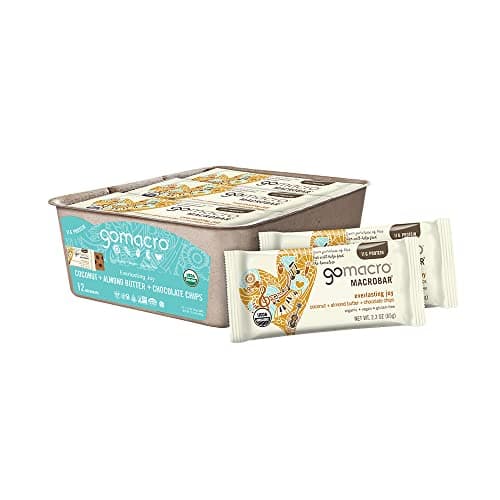 GoMacro MacroBar Organic Vegan Protein Bars - Coconut + Almond Butter + Chocolate Chips (2.3 Ounce Bars, 12 Count) image