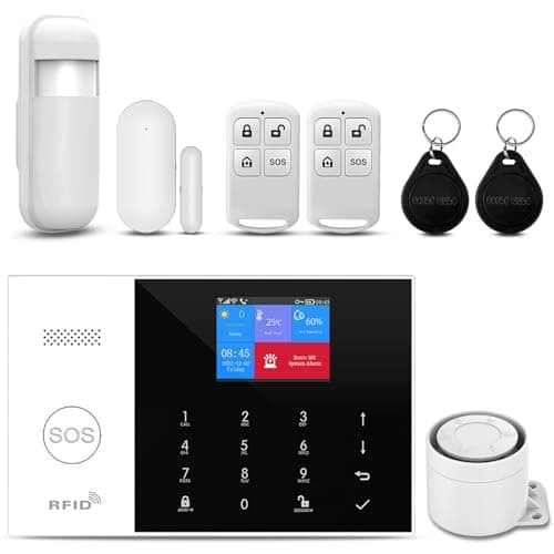 PGST Wireless Home Alarm System 8-Piece Kit, WiFi/4G Alarm System for Home Security with Phone APP Alert (Door Sensor,Siren, Remote, Motion Detector) for Home,Apartment, Compatible with Alexa(105-A) image