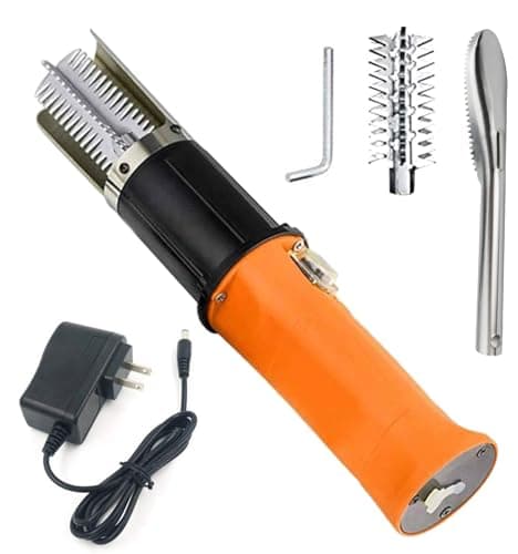 Electric Fish Scaler with Extra Stainless Steel Roller Blade for Scraping Salmon and Other's Fish,Powerful Cordless Fish Scale Remover Cleaner Skinner Kit Designed with 12V Rechargeable Battery image