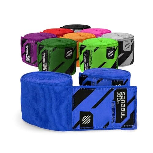 Sanabul Elastic 180 inch Boxing Hand Wraps for Boxing Gloves Muay Thai Kickboxing MMA Wraps for Men & Women, Blue, 180" image