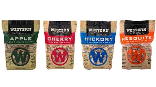 Western BBQ Smoking Wood Chips Variety Pack Bundle (4)- Apple, Mesquite, Hickory, and Cherry Flavors (Original Version) image