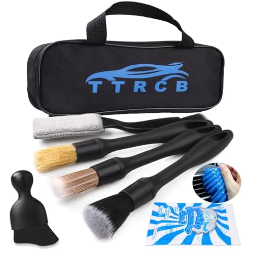 7PCS Car Detailing Brush Set, Ultra Soft Boars Hair Car Interior Detailing Brushes, Car Interior Detailing Kit, Car Cleaning Gel Supplies Kit, Car Dust Brush, Car Accessories for Truck, Ruv, Interior image