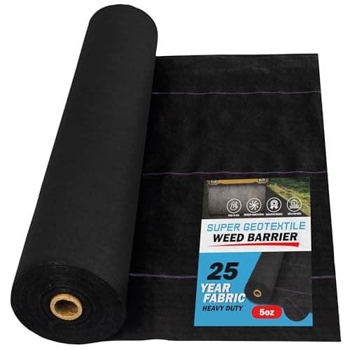 Super Geotextile Professional 5oz Geotextile Weed Barrier Fabric - Heavy Duty Landscape Fabric for Gardening, Landscaping, Weed Fabric, Eco Friendly (3x250) image