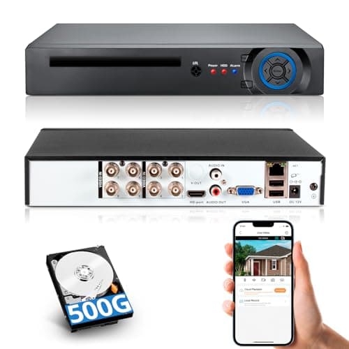 Fuers H.265+ 5MP 8 Channel CCTV DVR Recorder with 500G HDD, Face Detection, Alert Push, Hybrid Capability 5-in-1(XVI/AHD/TVI/CVI/IPC) Full 2592p HD Surveillance DVR for Security Camera,Remote Access image