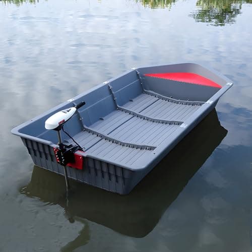 LECARDIO Folding Fishing Kayak - Portable Modular Fishing Boat for 1-2 Persons with Bow Air Compartment & Outboard Engine Hanging Plate - Durable, High Stability, Perfect for Kayak Fishing Adventures image