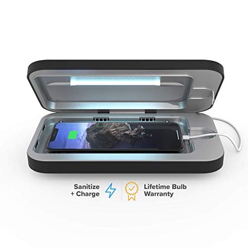 PhoneSoap 3 UV Cell Phone Sanitizer & Dual Universal Cell Phone Charger Box | Patented & Clinically Proven 360-Degree UV-C Light Sanitizer | Disinfects and Charges All Phones (Black) image