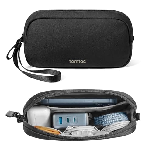 tomtoc Electronics Organizer Travel Case, Water Resistant Travel Bag Cable Organizer for Essentials, Tech Pouch Accessories Carry Storage for Cord, Phone, Cables, Airpods, USB Flash Drive, Daily Items image