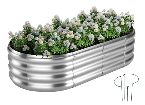 ZFHgarden Raised Garden Bed, 4x2x1ft Raised Beds for Gardening Outdoor for Vegetables Flowers Ground Planter Box，Galvanized Raised Garden Beds image