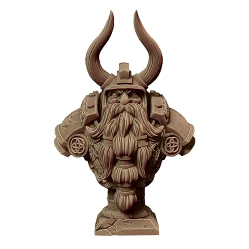 TYL | King's Bust |- Gray Unpainted Miniature Fantasy Miniatures for War Gaming, RPG 28mm - Scale Figures, Detailed Tabletop Boardgame Accessories, Realistic 3D Miniature (32mm) image