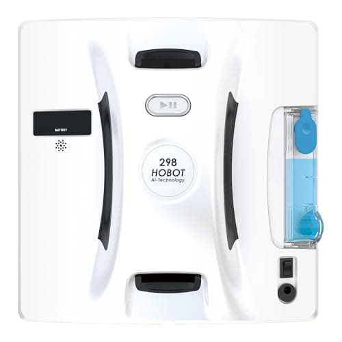 HOBOT-298 Window Cleaning Automatic Robot with Ultrasonic Water Spray, Intelligent Cleaning, AI Smart Route Plan, Replaceable Water Tank, and Control via Smartphone or Remote image