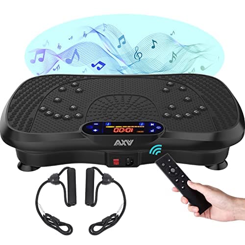 AXV Vibration Plate Fitness Platform Exercise Machine Vibrating Lymphatic Drainage Shaking Full Body Shaker Workout Vibrate Stand Shake Board Sport Gym for Weight Loss Fat Burner for Women Men image