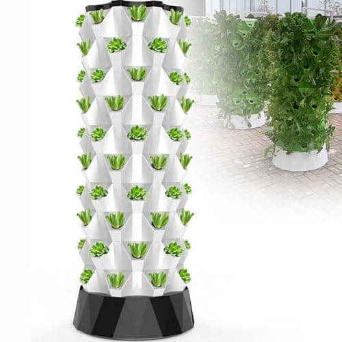 TEmkin Hydroponics Tower Set Hydroponic Growing System Automated Aeroponic Tower Garden Hydroponic Growing Kit for Indoor & Outdoor with Hydrating Pump Timer Adapter,10Layers (10layers) image
