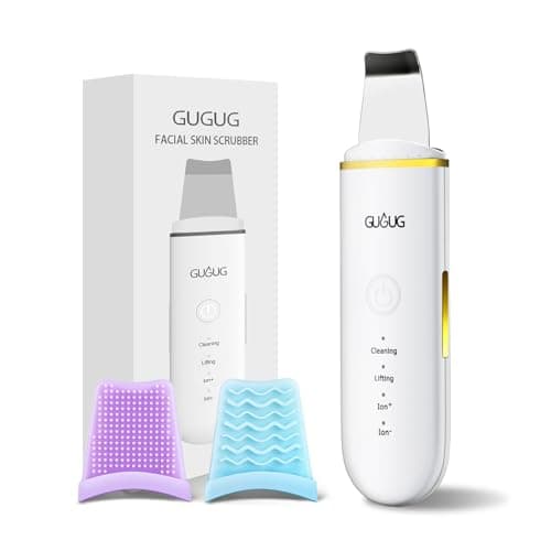 GUGUG Skin Scrubber Face Spatula Skin Spatula Pore Cleaner Blackhead Remover Tools for Facial Deep Cleansing-4 Modes -White image