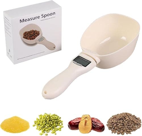 Generic Digital Food Measuring Scoop Scale, 800g/0.1g High Precision with LCD Screen, 5 Measurement Units, Solid & Liquid Ingredients, White, 1 Piece image
