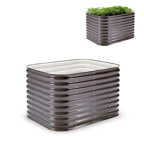 Epic Gardening 6-in-1 Modular Galvanized Raised Garden Bed Kit, 29" Tall Metal Planter Box, Durable Aluzinc Steel Raised Garden Bed Outdoor for Vegetables, Herbs, Flowers & Fruits - Small Slate Grey image