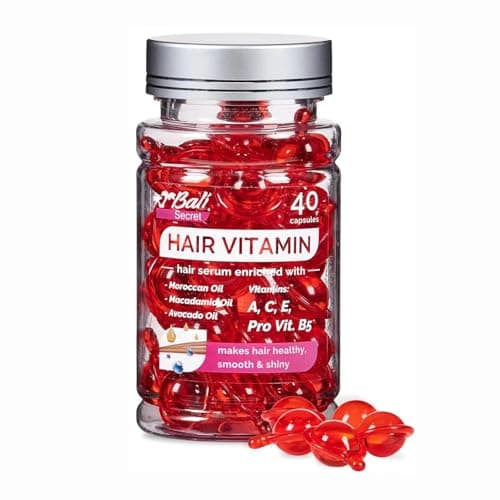 Bali Secret Hussell Hair Treatment Serum - 40 Hair Care Capsules - No Rinse - With Argan Macadamia & Avocado Oils - Vitamins A, E, & Pro B5 - Conditioner for Women & Men image
