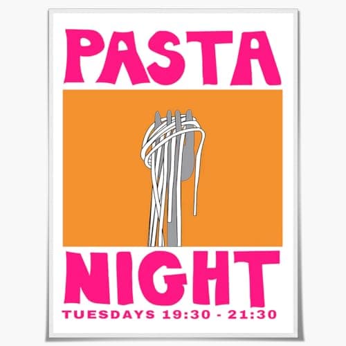 Pop Art Retro Wall Decor Kitchen Canvas Wall Art Prints Pasta Night Bar Cart Minimalist Room Decor Aesthetic Vintage Decor Posters Food Art image