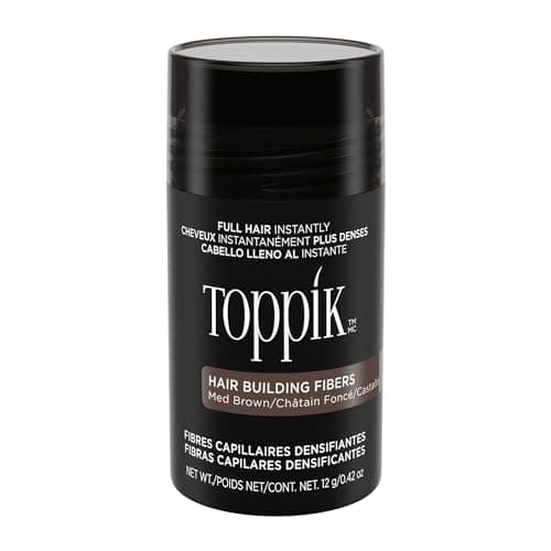 Toppik Hair Building Fibers, Medium Brown, 12g Fill In Fine or Thinning Hair Instantly Thicker, Fuller Looking Hair 9 Shades for Men & Women image