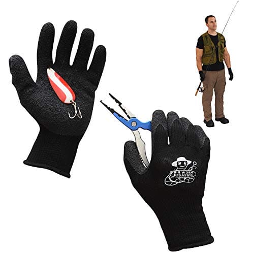 Fish Handling/Cleaning Gloves Textured Grip Palm Soft Lining Fillet Gloves – One Size Fits Most L to XL image