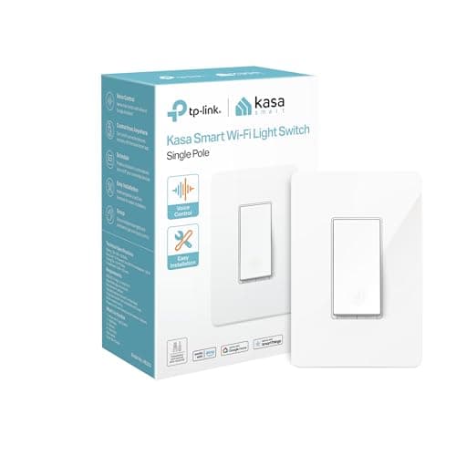 Kasa Smart Light Switch HS200, Single Pole, Needs Neutral Wire, 2.4GHz Wi-Fi Light Switch Works with Alexa and Google Home, UL Certified, No Hub Required , White, HS200 image