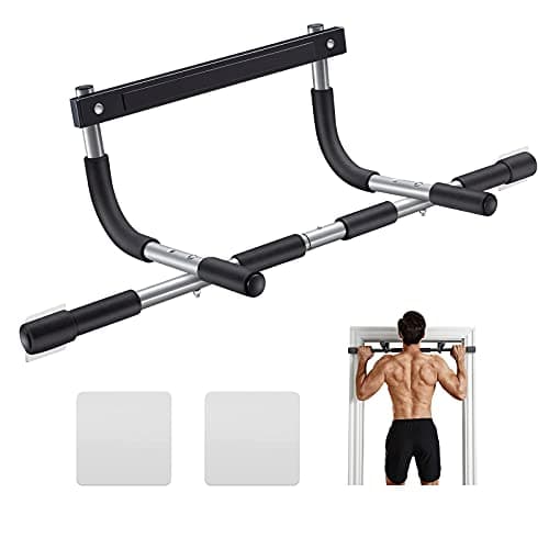 ALLY PEAKS Pull Up Bar Thickened Steel Pipe Super Heavy Duty Steel Frame Upper Workout Bar| Multi-Grip Strength for Doorway | Indoor Chin-Up Bar Fitness Trainer for Home Gym Portable (silver2) image