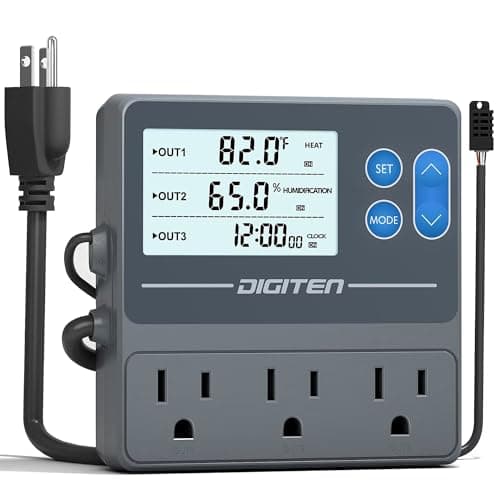 DIGITEN Reptile Temperature and Humidity Controller with Timer, Day-Night Function Thermostat image