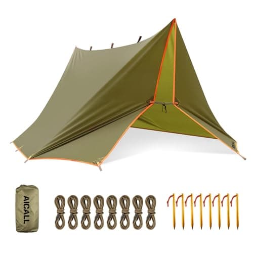 Waterproof Camping Tarp 10 x 10ft Survival Tent Backpacking Portable Tarp Multifunctional Anti-UV Shelter for Outdoor image