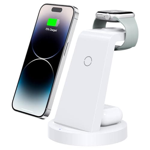 3 in 1 Charging Station for iPhone - Wireless Charger for Apple Products Multiple Devices - Charging Dock Stand for AirPods (for iPhone 16e 16 15 14 13 pro 12 11 X Max) image