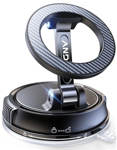 Car Phone Holder for Magsafe [78+LBS Strongest Suction & 2400gf Strongest Magnetic] 360° Adjustable Car Phone Mount, Cell Phone Holders for Your Car for All Smartphones & All Car Models (Carbon Fiber) image