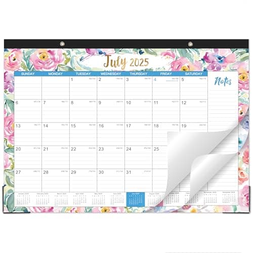 2025-2026 Desk Calendar - Jul. 2025 - Dec. 2026, 18 Months Large Monthly Desk Calendar 2025-2026, 17" x 12", Desk Pad, Large Ruled Blocks, To-do List & Notes image