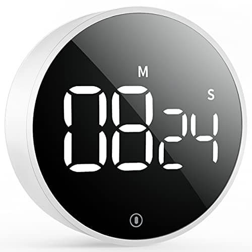 VOCOO Digital Kitchen Timer - Magnetic Countdown Countup Timer with Large LED Display Volume Adjustable, Easy for Cooking and for Seniors and Kids to Use (White) image