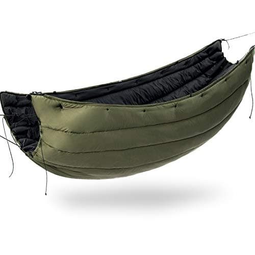 Onewind Camping Hammock Underquilt, Dupont Sorona Insulation Under Quilt, Lightweight Warm Hammock Quilts for Winter Camping, Hiking, Backpacking, OD Green image