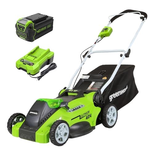 Greenworks 40V 16" Cordless (Push) Lawn Mower (75+ Compatible Tools), 4.0Ah Battery and Charger Included image