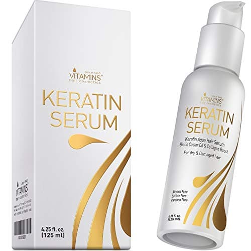 VITAMINS hair cosmetics Keratin Protein Hair Serum - Anti Frizz Control Hair Oil Repair Treatment - Gloss Shine & Heat Protectant for Frizzy Dry Damaged Locks image
