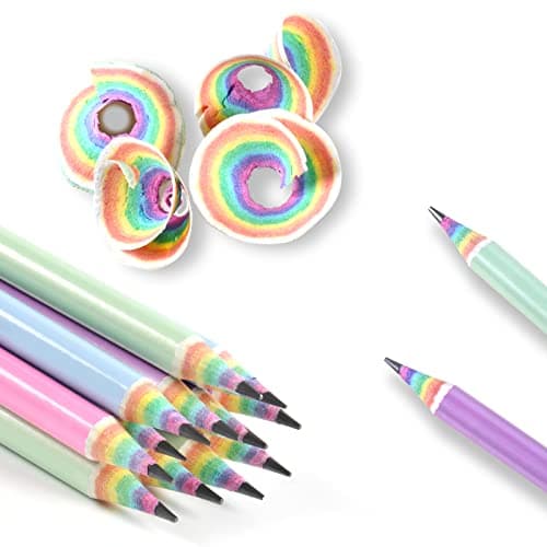 ECOTREE Eco-friendly Wood & Plastic Free Rainbow Recycled Paper #2 HB Pencils For School and Office Supplies, Pre-sharpened,12-Pack image