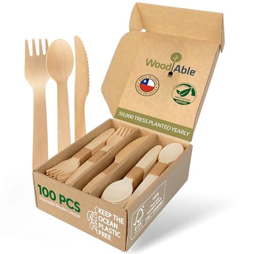 Disposable Wooden Cutlery Set - 100% Home Compostable image