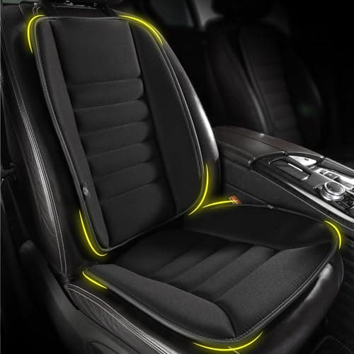 kingphenix Car Seat Cushion with Back Support Pillow: Enhanced Comfort Memory Foam Design for Pain Relief, Ideal for Drivers and Office Use - Ergonomic Lumbar Comfort for Long Sitting - Black image