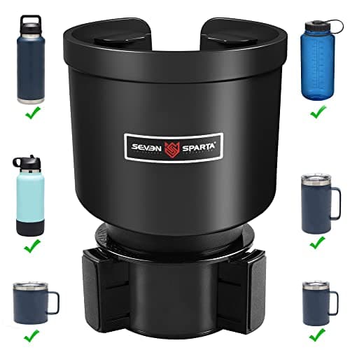 Upgraded Car Cup Holder Expander Adapter with Offset Adjustable Base, Compatible with Yeti 14/24/36/46oz Ramblers, Hydro Flasks 32/40oz, Other Large Bottles Mugs in 3.5"-4.0", 1 Pack image