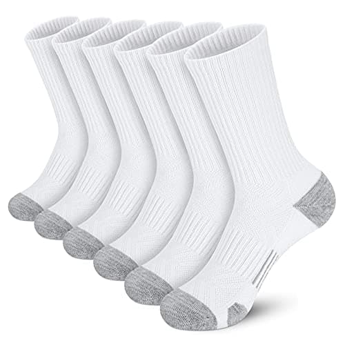 Felicigeely Athletic Socks Cushion Running Socks Performance Breathable Crew Socks Outdoor Sports Socks for Men Women 6Pairs image