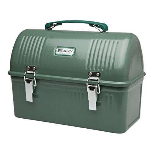 Stanley Classic Lunch Box 10 qt | Vintage Metal Lunchbox | Durable Meal Container with Handle and Latch | Stores Food, Drinks, Thermos, Water Bottle | Hammertone Green image