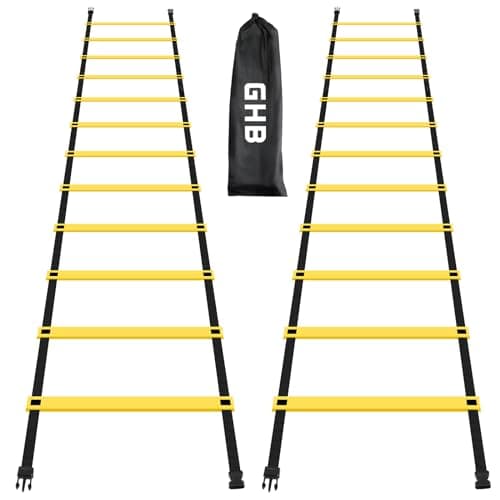 GHB Pro Agility Ladder 2 Pack Agility Training Ladder Speed 12 Rung 20ft with Carrying Bag image