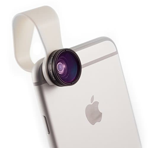 PocketLens 2-in-1 Macro & Wideangle iPhone Camera Lens, Universal Smartphone Accessories for Photography Enthusiasts White image