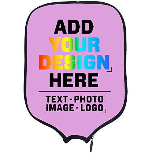 PrintOnDemand Customized Neoprene Racket Cover with Your Image Photo Text Logo, Personalized Paddle Covers Sleeves Fits Most Rackets, Plum, W8.26 xL11.6 image