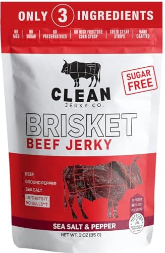 Clean Jerky Co. Old Fashioned Dry Zero Sugar Beef Jerky | Salt & Pepper – Flavorful High Protein Snacks | Healthy Snacks for Adults | Made with 100% Beef | No MSG, No Sugar, No Nitrates, No High Fructose Corn Syrup, No Junk image